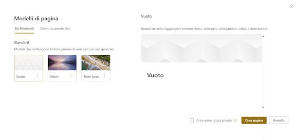 Modelli su SharePoint