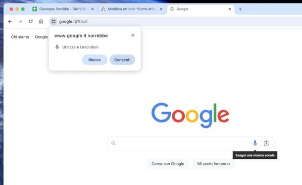 Come attivare microfono Chrome