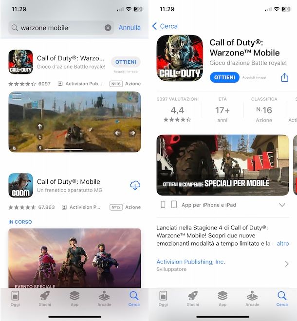Scaricare Warzone su iPhone