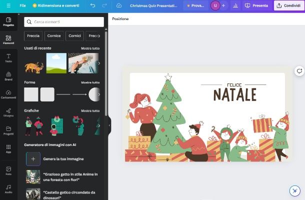 Canva Natale browser web