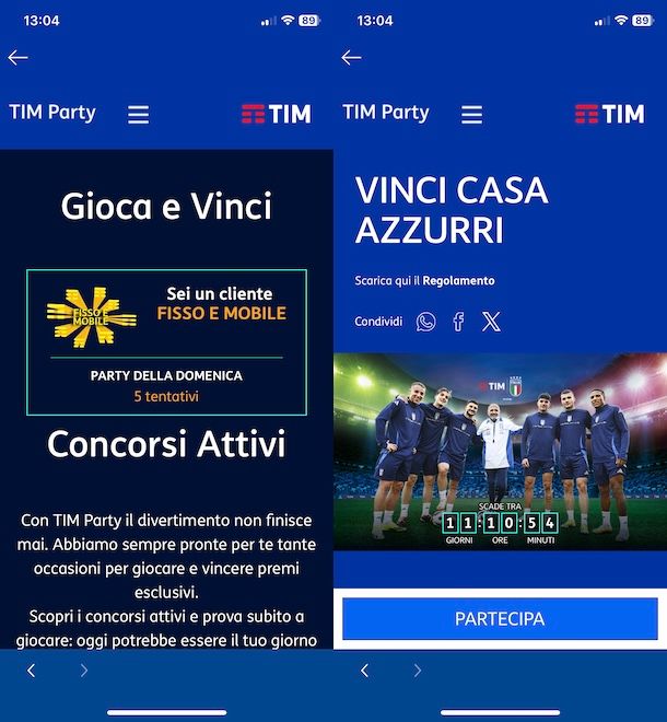 TIM Party Gioca e vinci