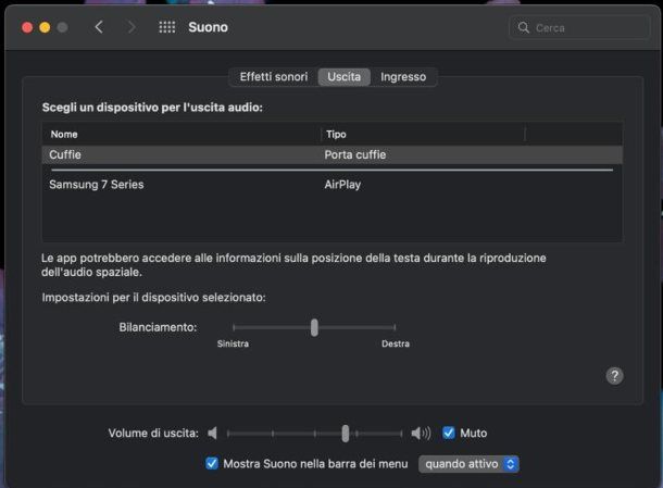 Come disattivare jack cuffie su Mac