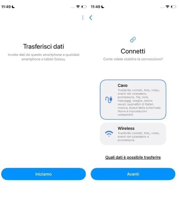 Trasferimento iPhone &mdash; Android