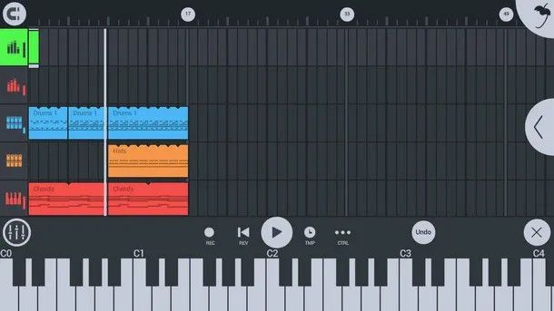 Interfaccia app FL Studio Mobile