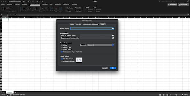 Microsoft Excel righe colonne macOS