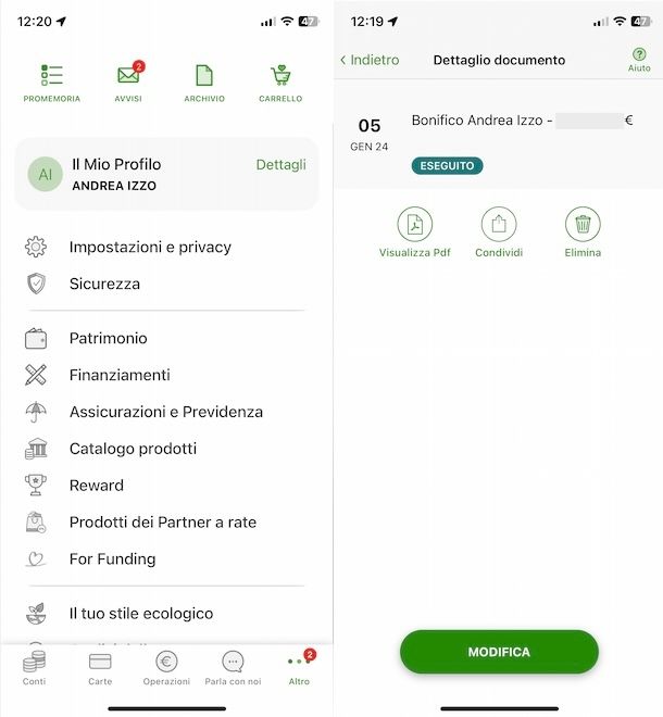 Copia bonifico Intesa Sanpaolo