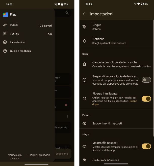 Come mostrare i file nascosti su Android