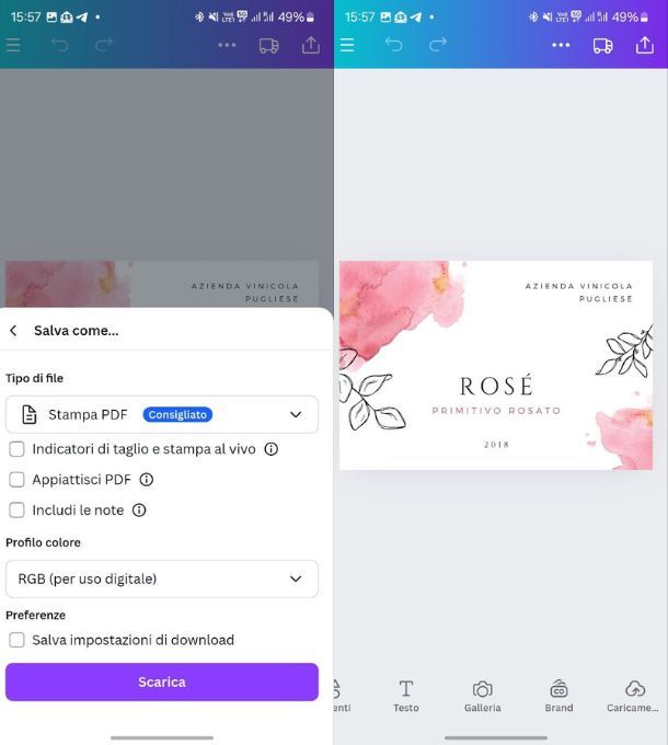 canva etichette app