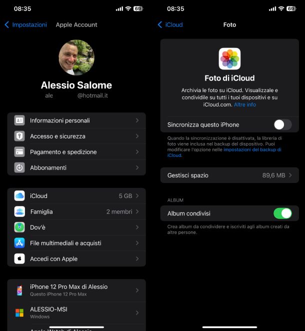 iCloud Foto iPhone