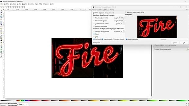 Come vettoralizzare un'immagine con Inkscape