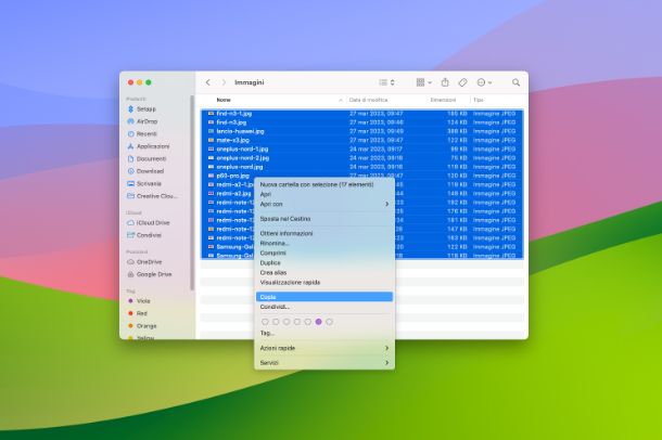Trasferire dati su SD da Mac