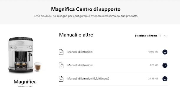Manuale di istruzioni De'Longhi online