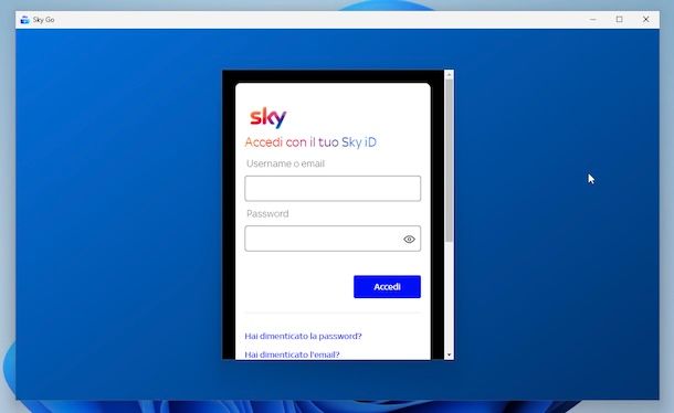 Accedere a Sky Go da computer