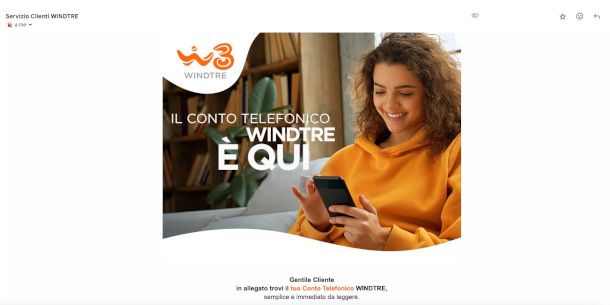 schermata servizio e-Conto WINDTRE