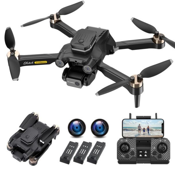 Drone Pieghevole Con Telecamera HD 1080P Per Principianti - Controllo A Gesti, Modalità Senza Testa, 2 Batterie, Luci LED, Giocattolo Regalo Per Bambini E Adulti