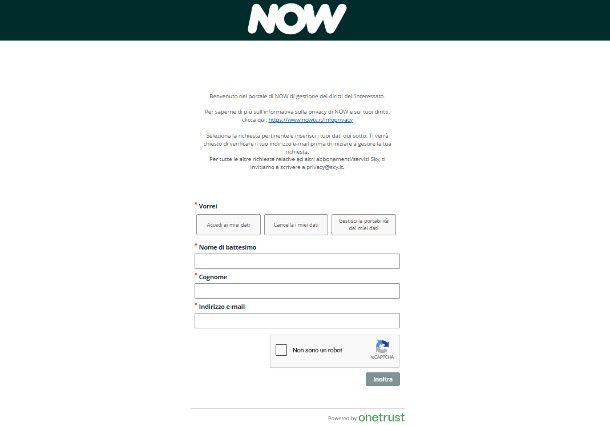 Come eliminare account NOW TV