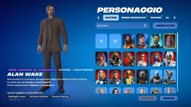 Migliori skin di Fortnite Alan Wake