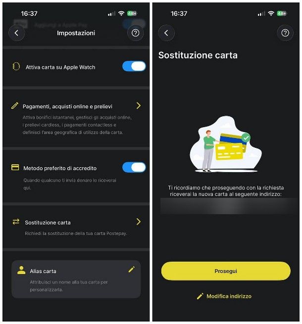 Come eliminare una carta Postepay dall'app