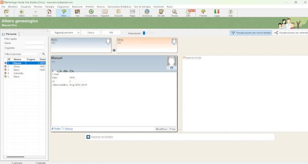 modifica albero genealogico su MyHeritage