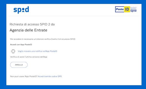 Accedere con SPID Poste
