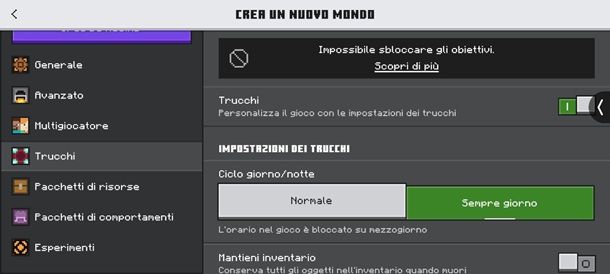 Come bloccare il tempo su Minecraft Bedrock Edition