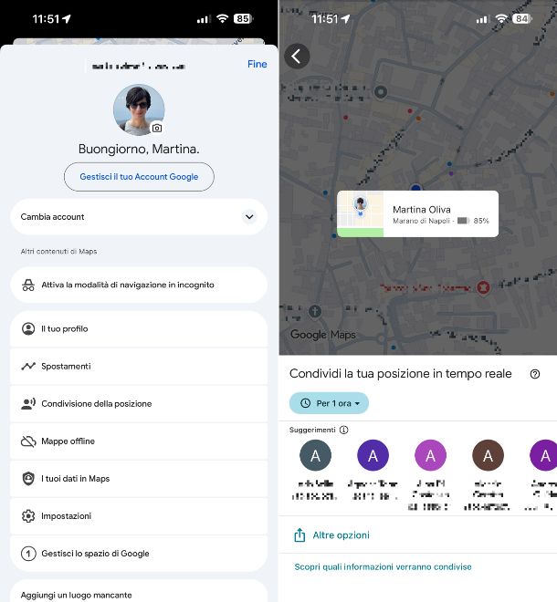 Google Maps posizione smartphone