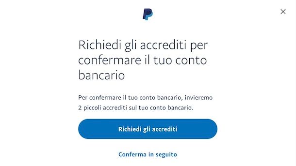 Verificare conto bancario PayPal