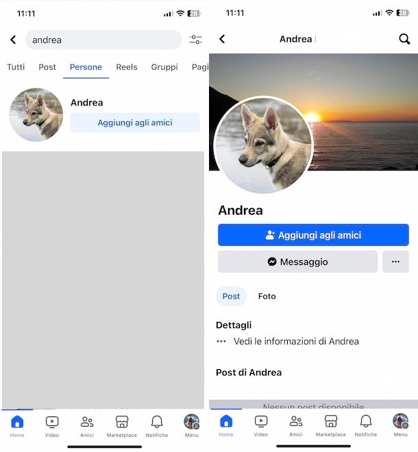 Chiedere amicizia su Facebook