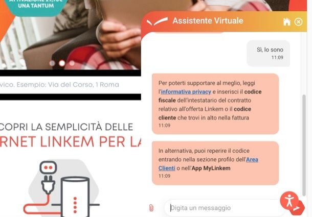 Chattare con Linkem