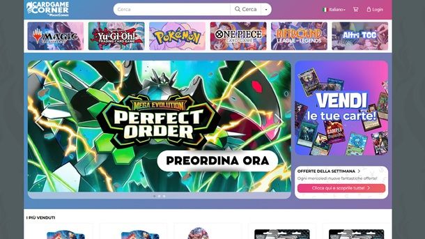 CardGameCorner Siti per comprare carte Pokémon