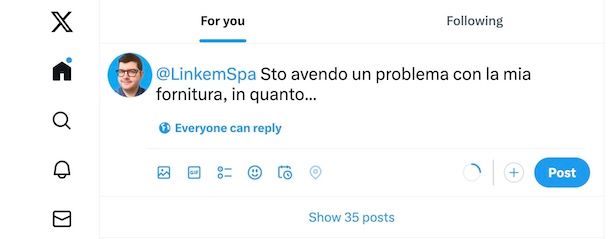 Assistenza Linkem via X
