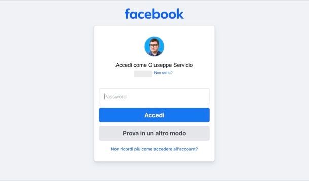 Recupero account Facebook