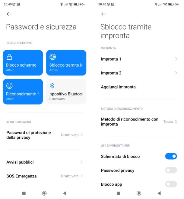 Sistemi di sblocco