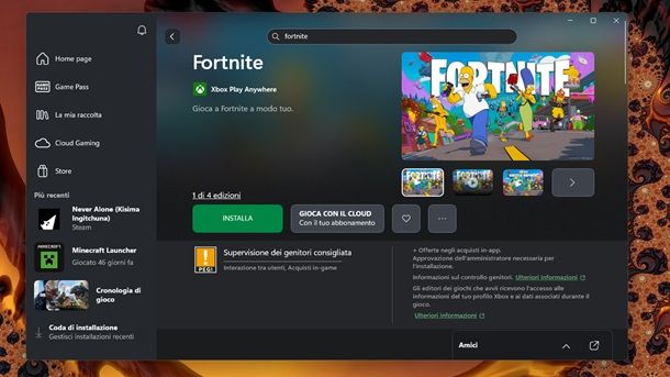 Come scaricare Fortnite dall'app Xbox