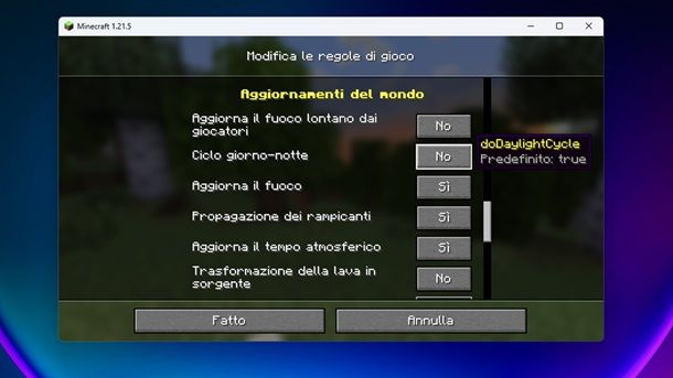 Come bloccare il tempo su Minecraft Java Edition