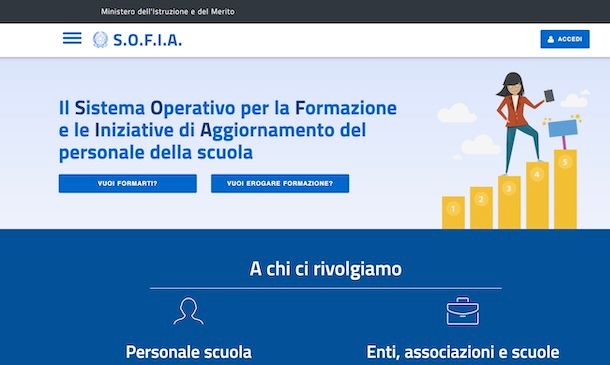 Accedere piattaforma S.O.F.I.A.