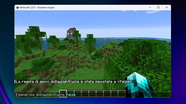 Come si chiama il comando per bloccare il tempo su Minecraft