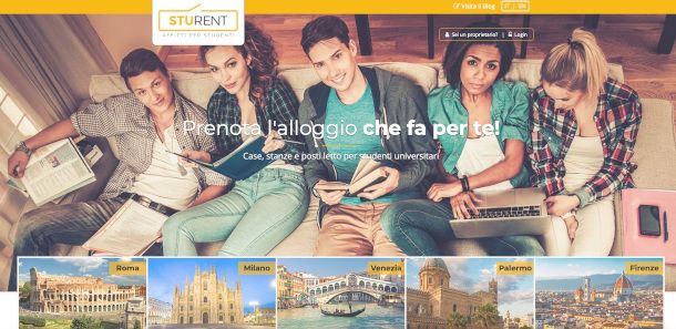 home page sito Sturent
