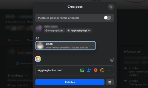 Come taggare tutto il gruppo su Facebook