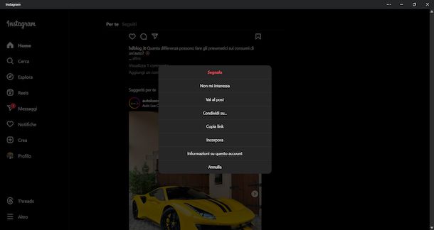 Altri suggerimenti Instagram Windows