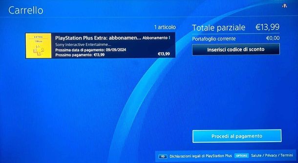 Il carrello PlayStation con abbonamento PS Plus da acquistare