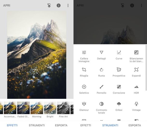 Snapseed app Android iOS