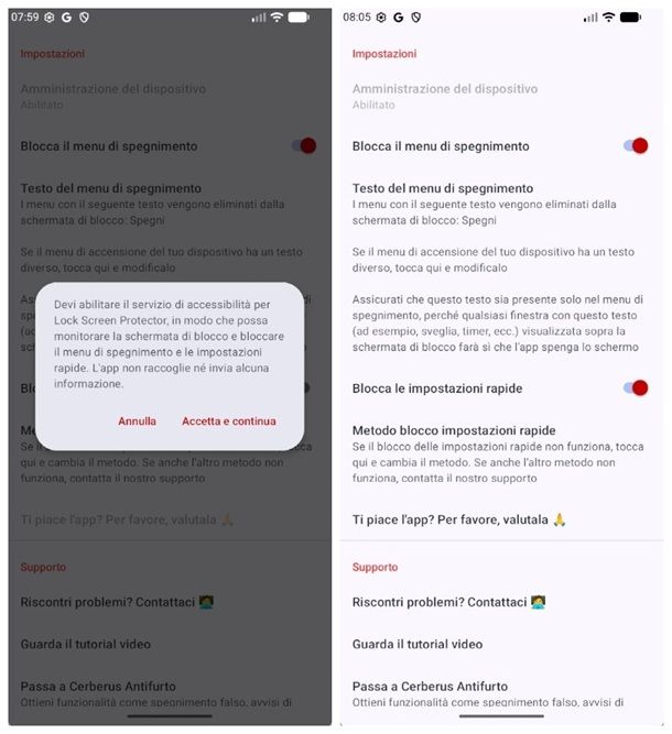 Come non far spegnere il telefono da bloccato: Android