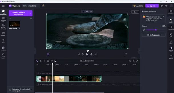 clipchamp programma per modificare video