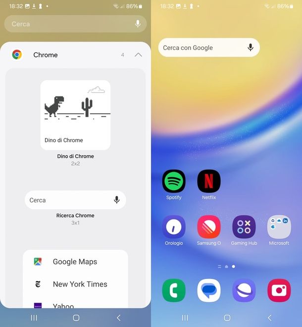 inserire barra chrome su Android