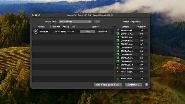 Macs Fan Control velocità