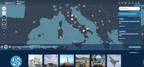pagina sito Meteo Aeronautica Militare