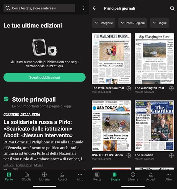 PressReader giornali app