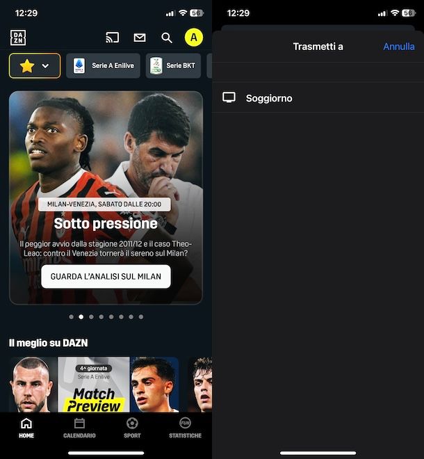 DAZN con Chromecast