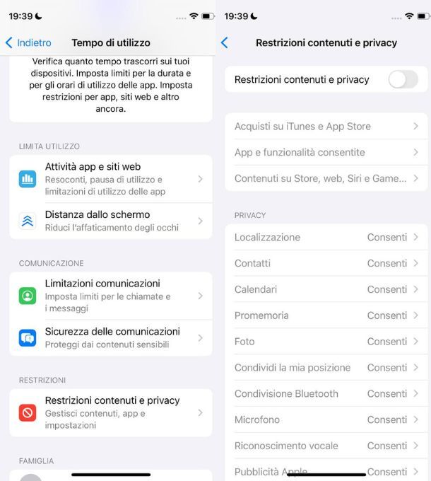 tempo di utilizzo blocco siti ios